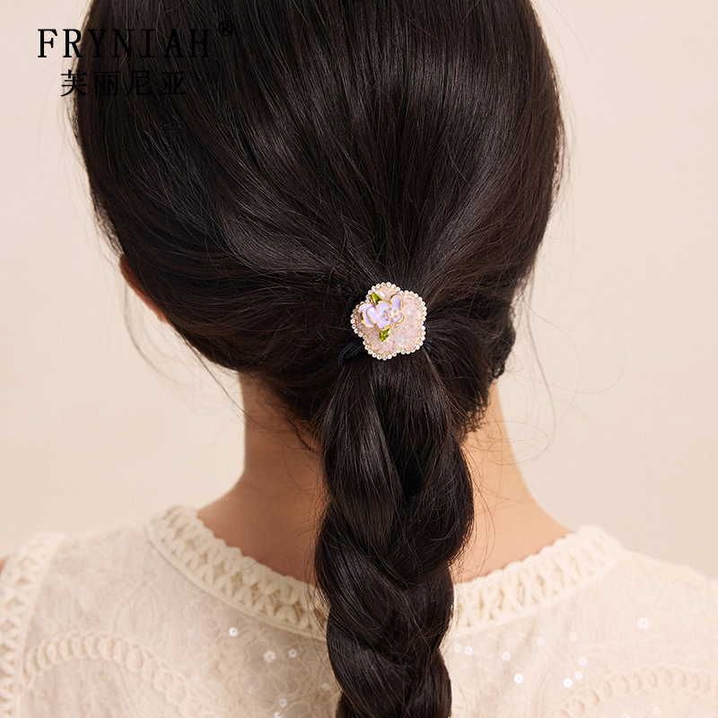 Elegant Goddess Exquisite Hair Tie Hair Rope for Women 2026 New Style Beautiful and Graceful Light Luxury Durable Rubber Band with a High-End Feel