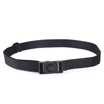 New plastic buckle 100 lap black fabric belt round buckle fabric abrasion resistant webbing belt three-insert buckle fabric belt