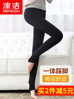 Interior pants women wear spring and summer thin velvet high waist seamless integrated leggings foot pants socks plus size fat MM