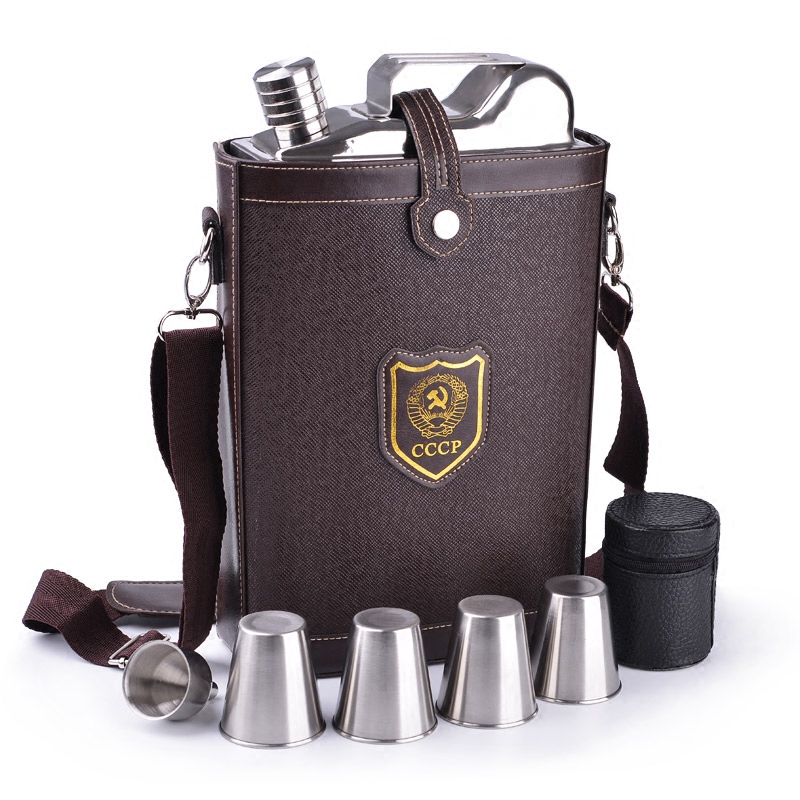 Thickened jug 304 stainless steel 7 catties portable wine barrel 3 5 kg high-grade Russian cccp square oil barrel