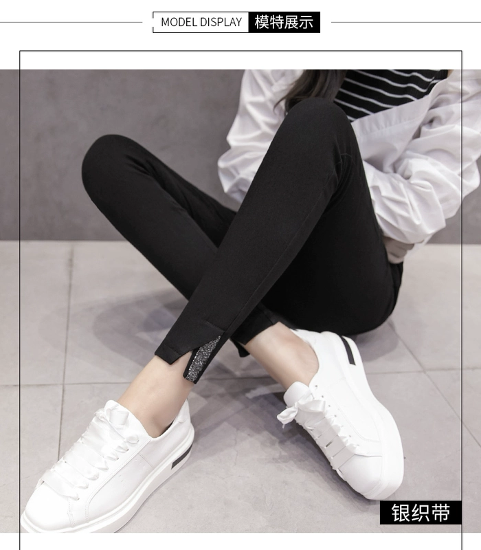 Quần legging, quần tây nữ, mặc xuân hè 2019, lưới mới, đỏ, mỏng, chân nhỏ, eo cao, đen, chín điểm, quần bút chì - Khởi động cắt quần giữ nhiệt nữ