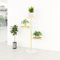 Nordic Iron Flower Shelf Indoor Living Room Light Luxury Marble Flower Basin Frame Green - Layer Frame