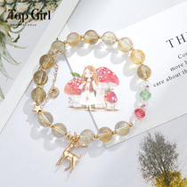 TOPGIRL natural hair crystal bracelet female deer has your pendant titanium crystal bracelet jewelry for girlfriend birthday gift