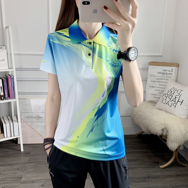 New Outdoor Sportswear Quick-Drying Pants Women's Short-Sleeved Stand-Up Collar T-Shirt Ultra-Light Breathable Elastic Ice Silk Running Fitness