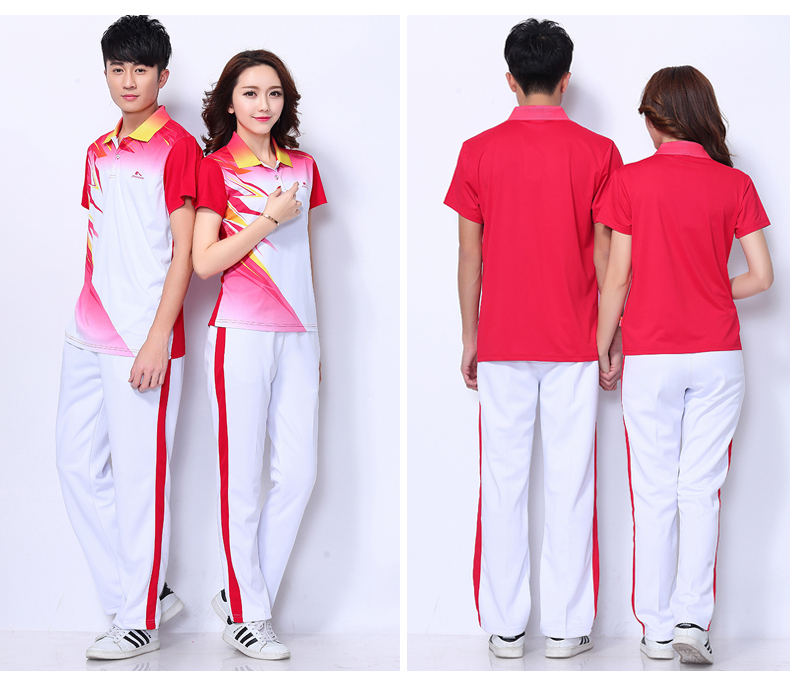 Jinguan mùa hè ngắn tay thể thao phù hợp với lớp quần áo học sinh quần áo thể thao quần áo cạnh tranh quần áo khiêu vũ đồng phục nhóm hiệu suất - Thể thao sau bộ quần áo thể thao nam