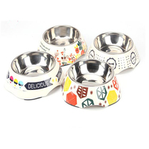 Dog bowl stainless steel dog basin Cat Bowl Pet Bowl dog supplies dog food basin Teddy golden rice bowl Bowl water bowl