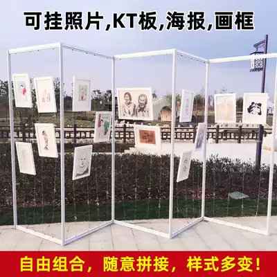 学校书画作品展览板户外kt板海报展示架美术摄影画展架隔断八棱柱