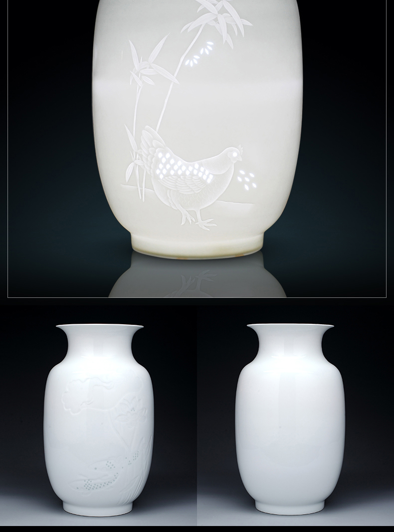 Exquisite vase furnishing articles of jingdezhen porcelain hand - made ceramics sitting room knife clay flower arrangement home decorative arts and crafts