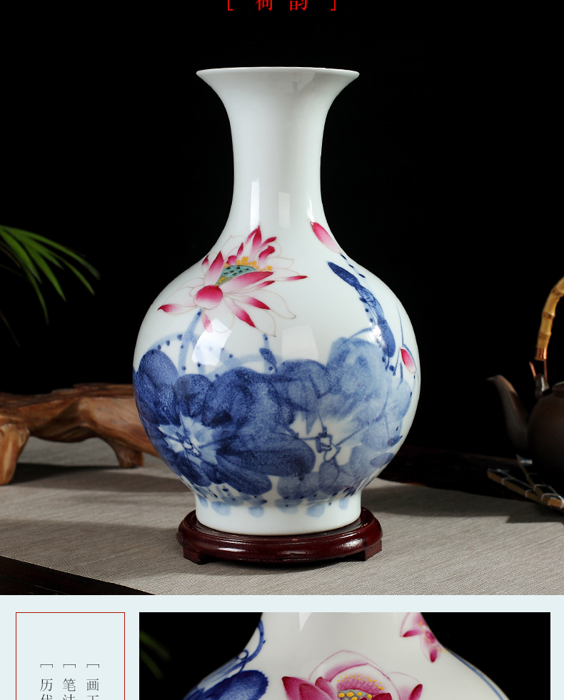 Jingdezhen ceramics by hand vase furnishing articles hand - made dried flower arranging flowers I and contracted sitting room decoration