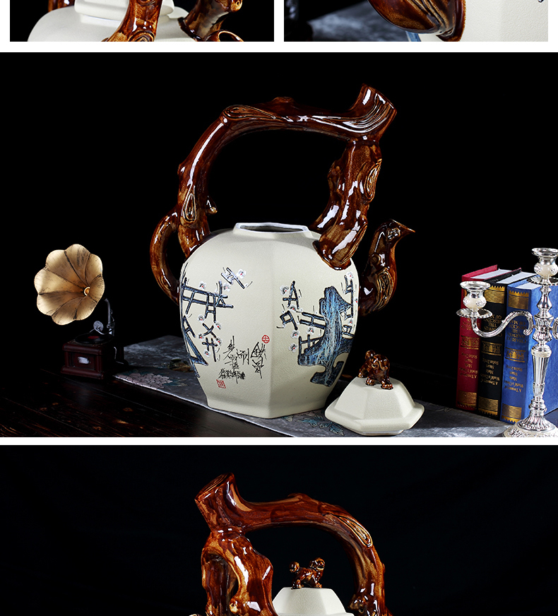 Large teapot manual furnishing articles of jingdezhen ceramics creative archaize sitting room ark, landing crafts ornament