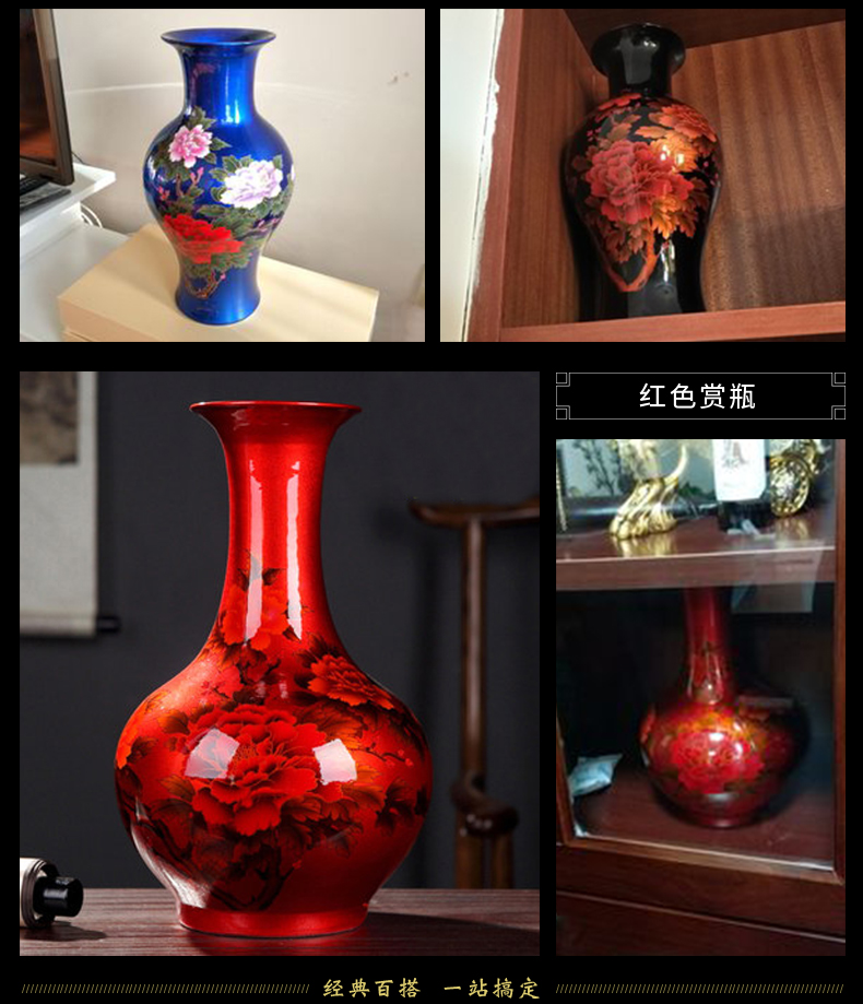 Rich ancient frame furnishing articles of jingdezhen ceramics dried flower vases, flower arrangement sitting room of modern Chinese style small decorative bottle handicraft