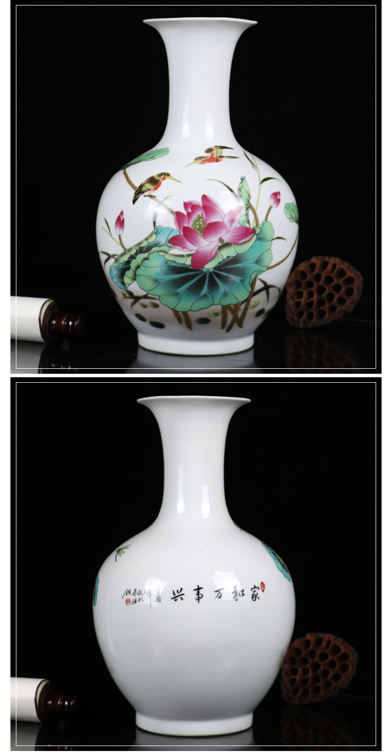 Jingdezhen ceramics vase furnishing articles I and contracted manual flowers in Chinese flower arranging office sitting room adornment