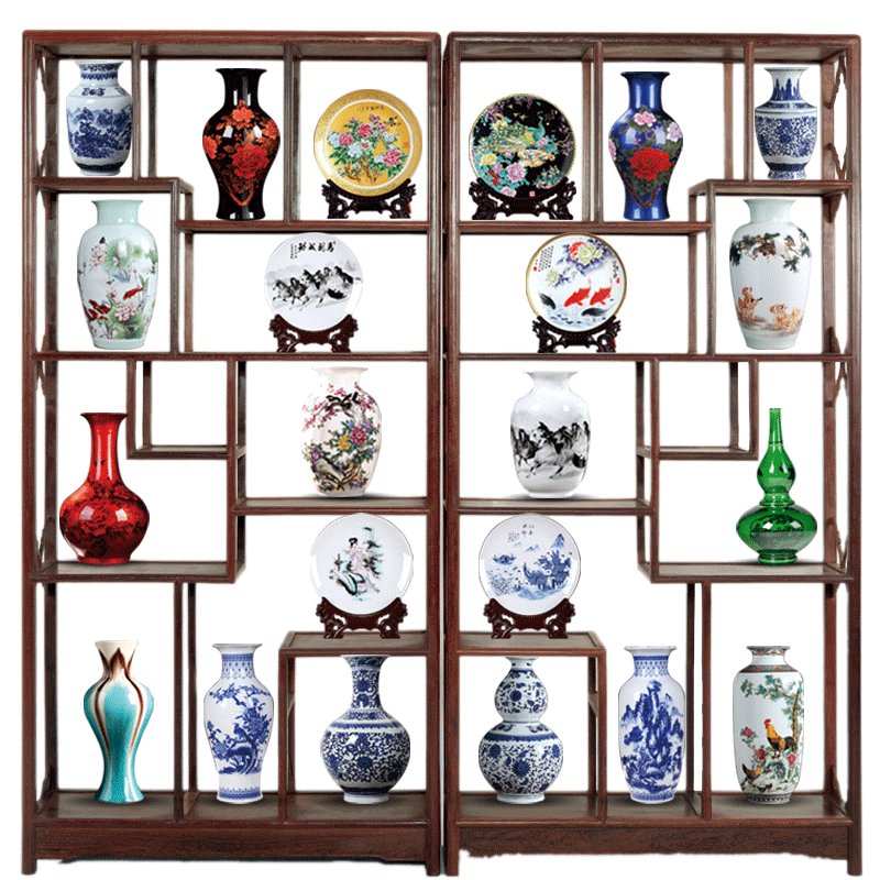 Rich ancient frame office furnishing articles of jingdezhen ceramics vase sitting room porch home wine ark, adornment small arranging flowers