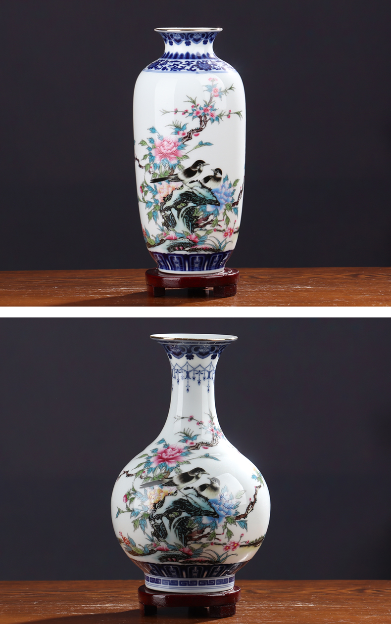 The see colour blue and white porcelain vase furnishing articles flower arranging archaize sitting room jingdezhen ceramics new small Chinese decorative arts and crafts