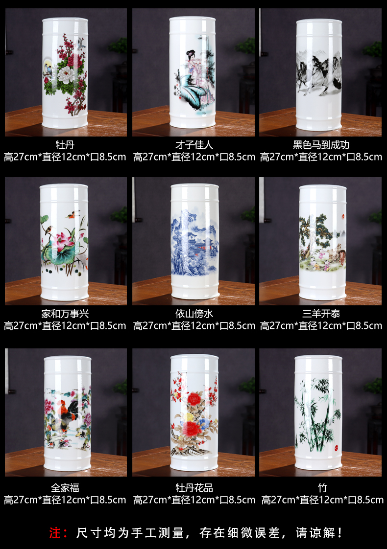 New product success lucky bamboo vase hydroponic jingdezhen ceramics sitting room place flower arranging Chinese style decoration