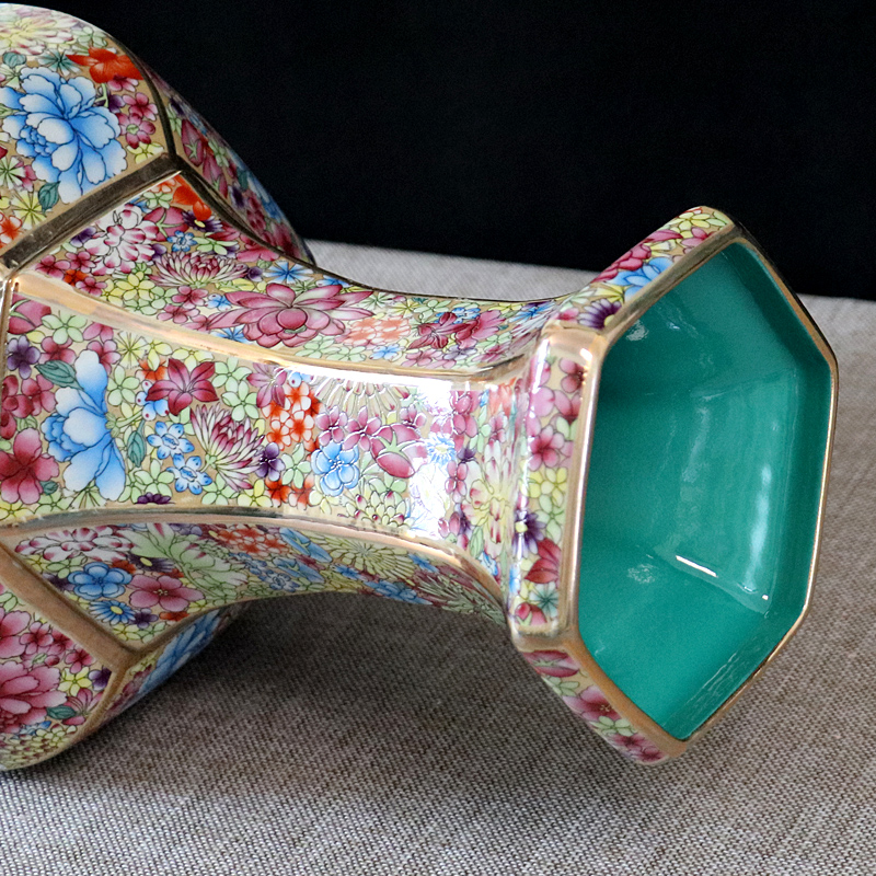 Archaize qianlong vase of jingdezhen ceramics colored enamel furnishing articles sitting room collection ikebana art decoration
