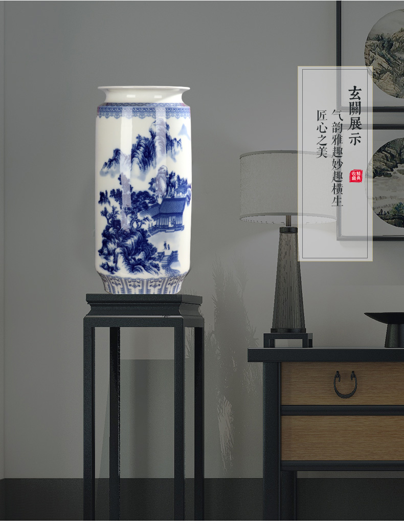 F tube bottles of jingdezhen ceramics vase furnishing articles sitting room dry flower arranging flowers I and contracted style craft ornaments