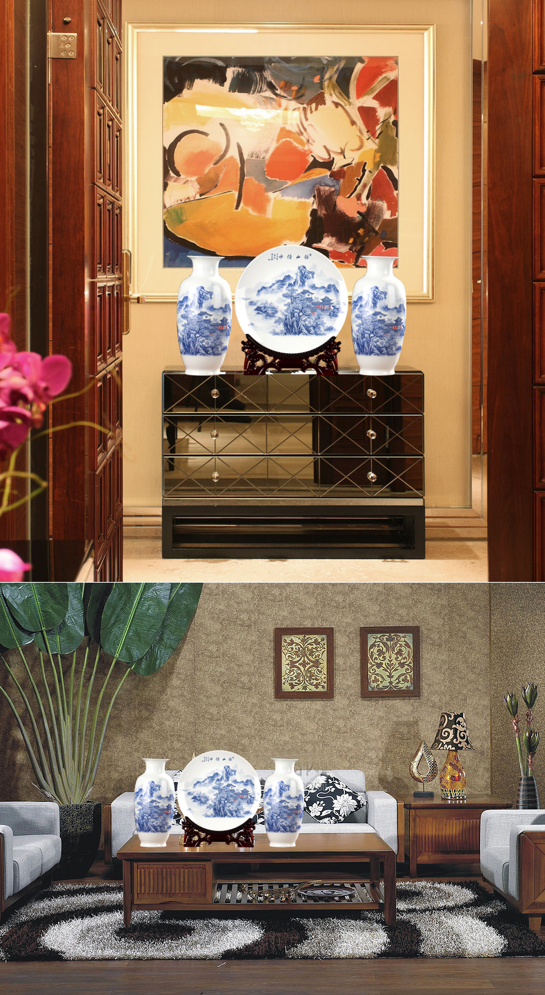 Wine of new Chinese style household adornment furnishing articles of jingdezhen ceramics flower arranging rich ancient frame light sitting room key-2 luxury crafts