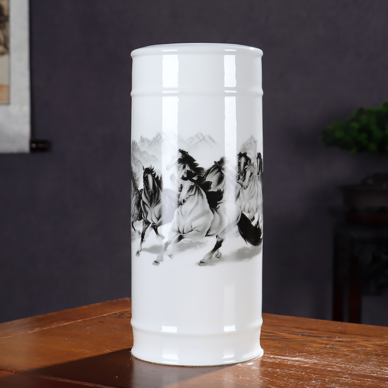 New product success lucky bamboo vase hydroponic jingdezhen ceramics sitting room place flower arranging Chinese style decoration