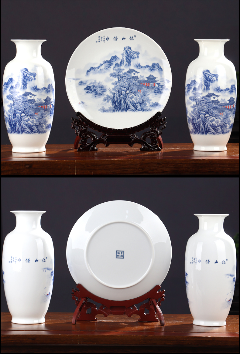 Wine of new Chinese style household adornment furnishing articles of jingdezhen ceramics flower arranging rich ancient frame light sitting room key-2 luxury crafts