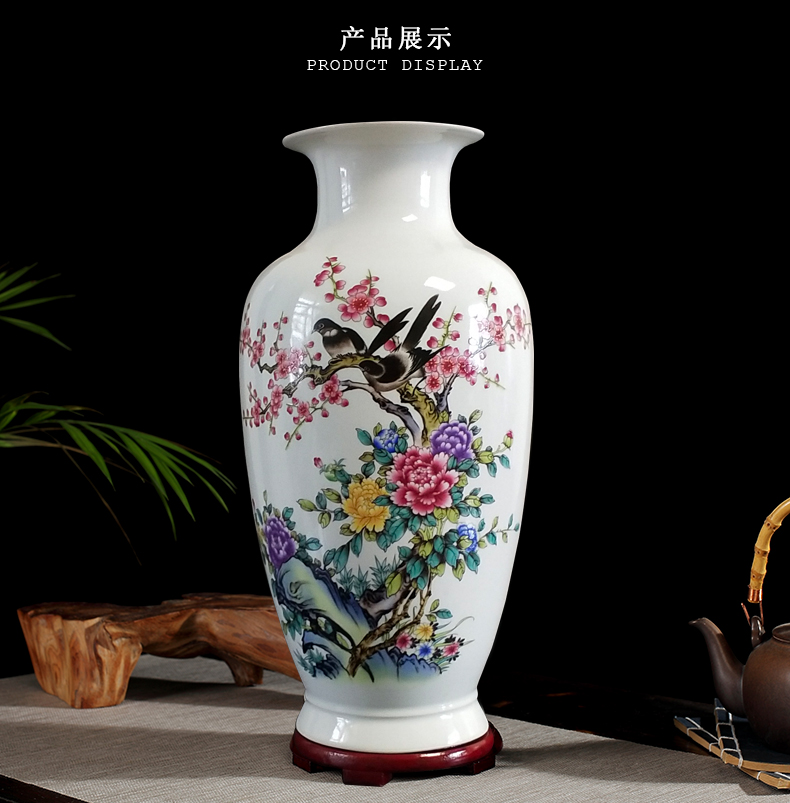 Creative checking ceramic vase furnishing articles jingdezhen porcelain flower arranging the sitting room porch bedroom hand - made decorative arts and crafts