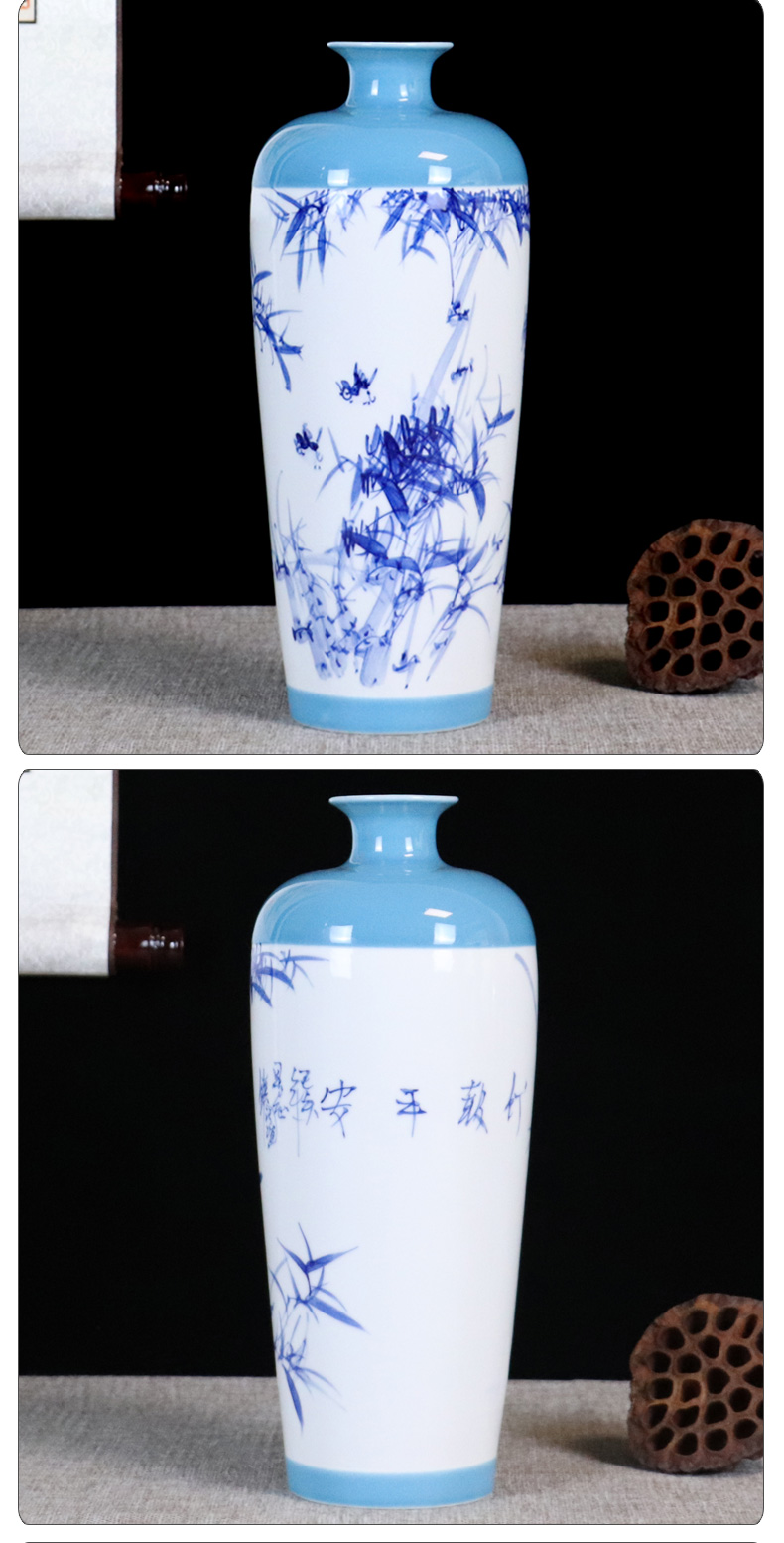 Jingdezhen ceramics vase bamboo country - specific ones water furnishing articles sitting room flower arranging Chinese desktop office study ornaments