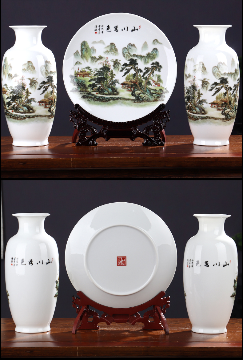 Wine of new Chinese style household adornment furnishing articles of jingdezhen ceramics flower arranging rich ancient frame light sitting room key-2 luxury crafts