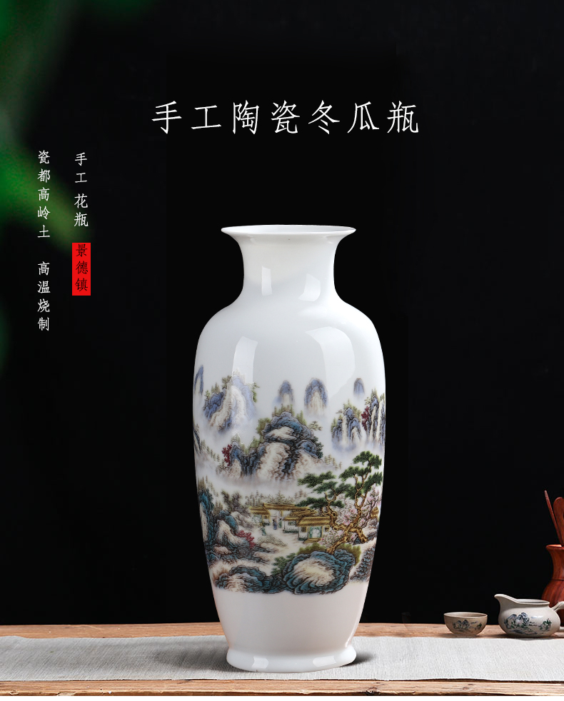 New Chinese style China jingdezhen ceramic vase medium sitting room home decoration flower arranging dried flower crafts