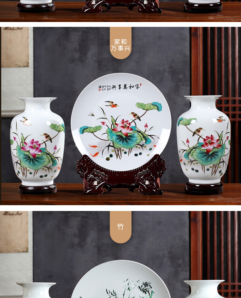 Three - piece suit of blue and white porcelain vase furnishing articles of jingdezhen ceramics handicraft decoration home wine ark, adornment the living room