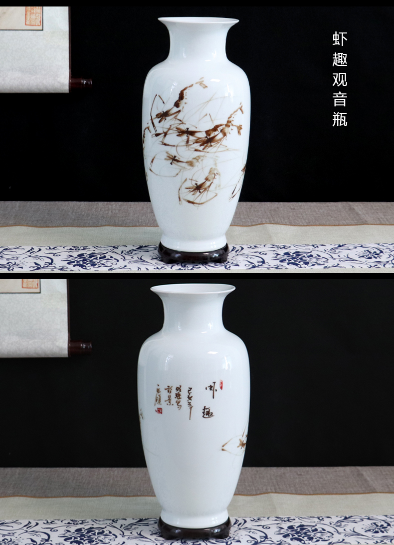 Chinese jingdezhen hand - made ceramics vase furnishing articles dried flower arranging flowers home sitting room adornment checking crafts