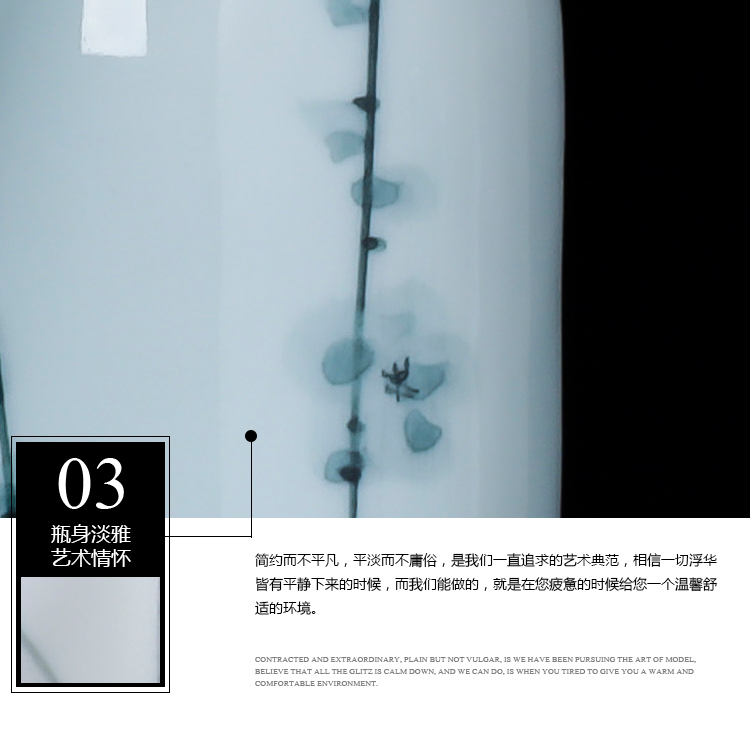 The Nordic vase three - piece jingdezhen ceramics creative contracted furnishing articles dried flower arranging flowers decorate The sitting room is small adorn article