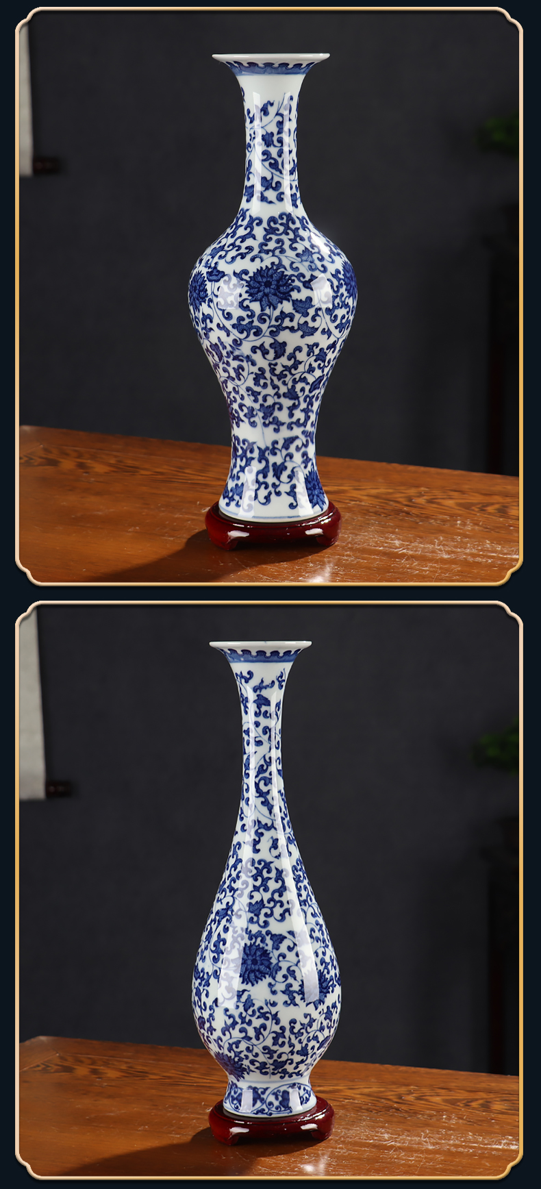 Combination of blue and white porcelain vase furnishing articles flower arranging archaize sitting room adornment Chinese jingdezhen ceramics high landscape model