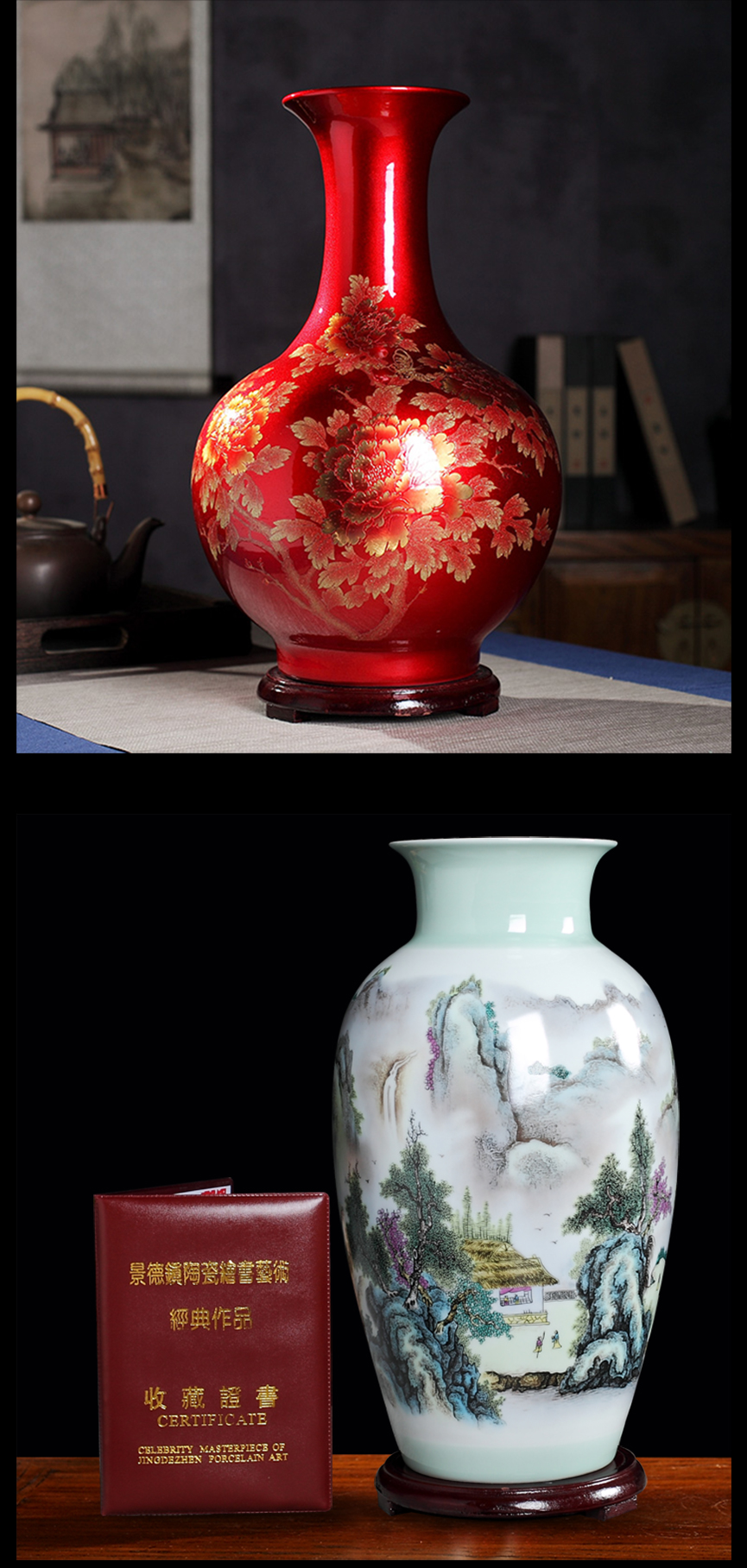 I and contracted new Chinese jingdezhen porcelain ceramic vase furnishing articles, the sitting room is blue and white trinket dried flower arranging flowers