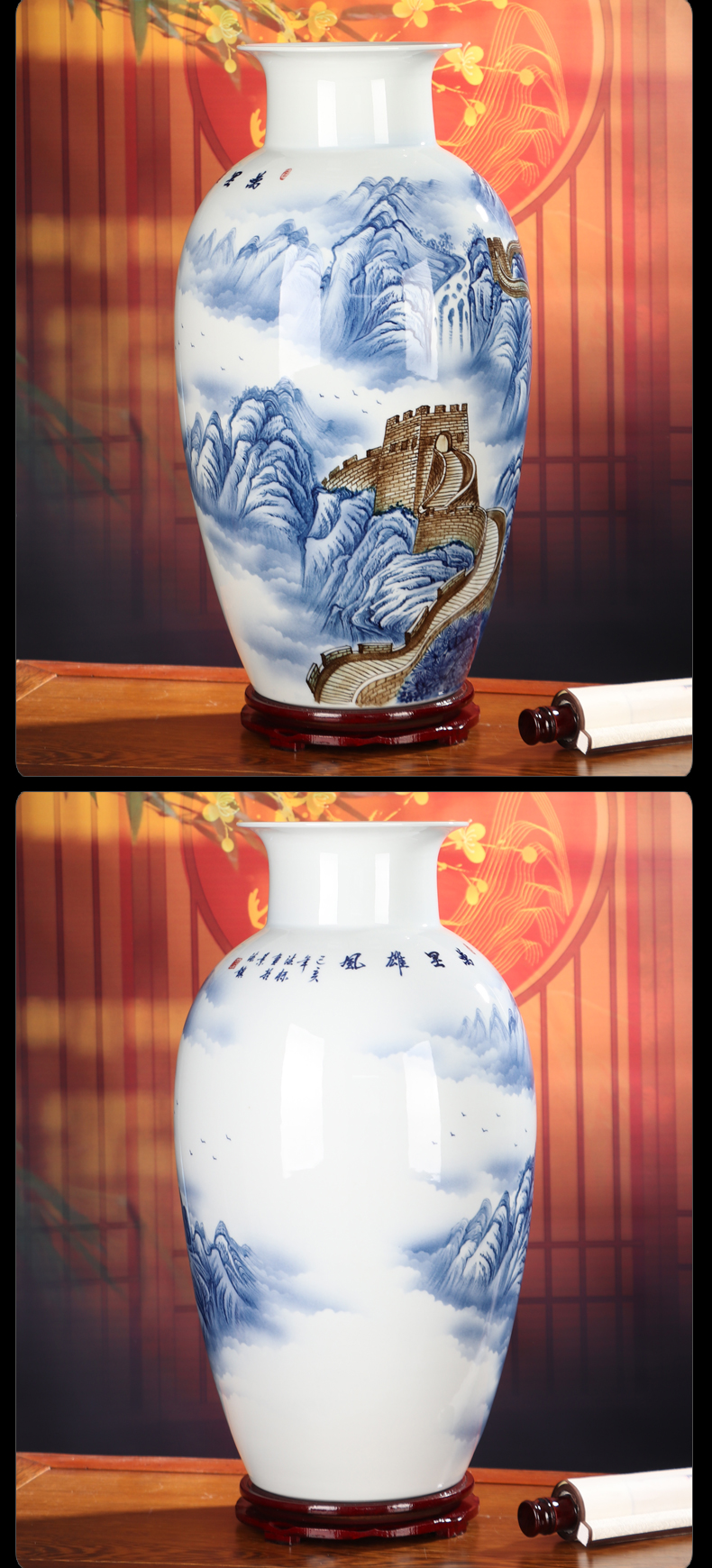 Master hand of jingdezhen ceramics vase furnishing articles flower arrangement sitting room adornment style high landing crafts