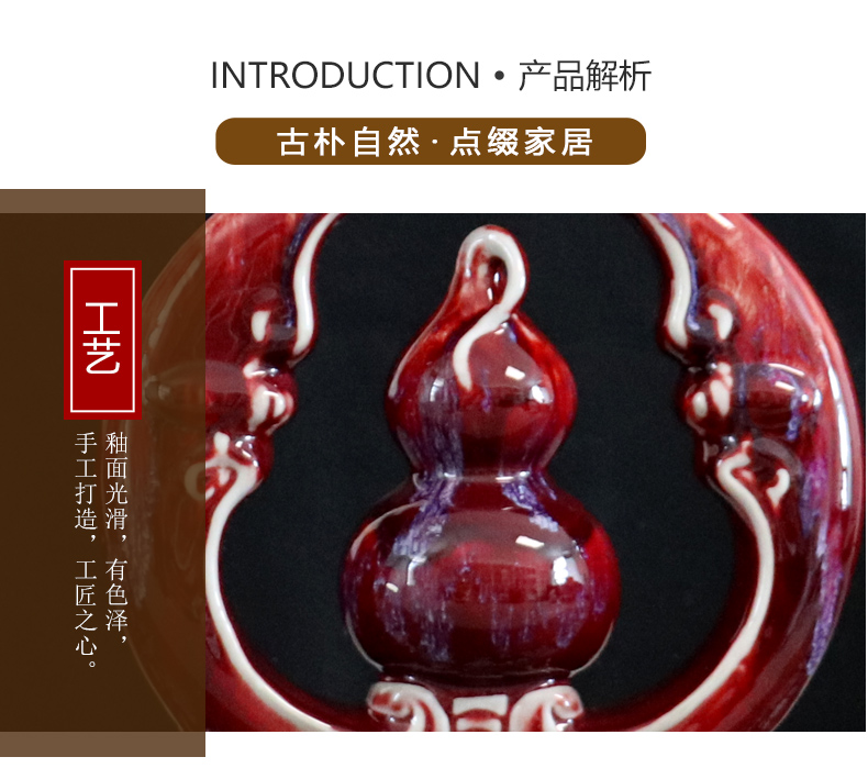 Pa gourd furnishing articles of jingdezhen ceramics handicraft wine decorations sitting room feng shui plutus opening gifts