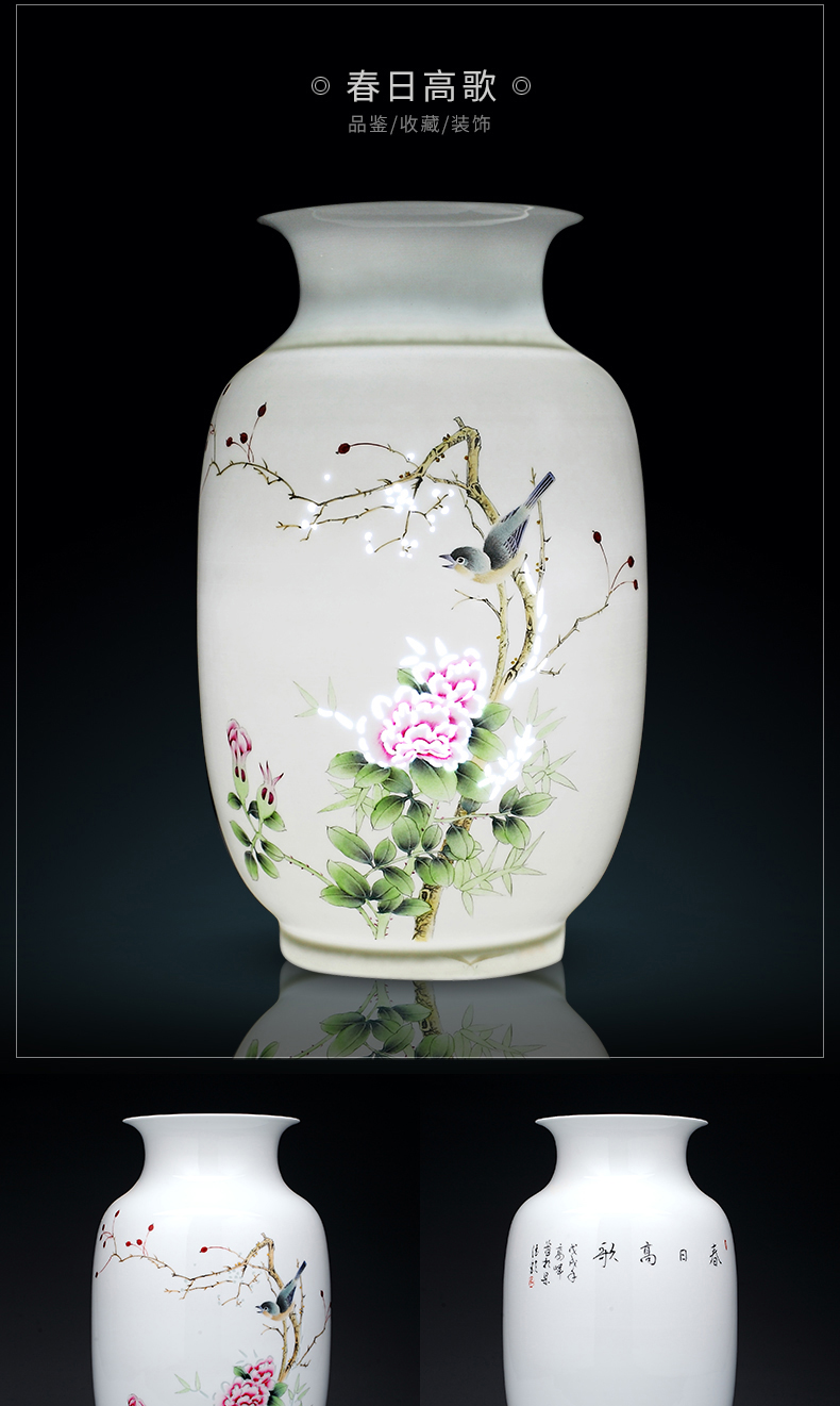 Exquisite vase furnishing articles of jingdezhen porcelain hand - made ceramics sitting room knife clay flower arrangement home decorative arts and crafts