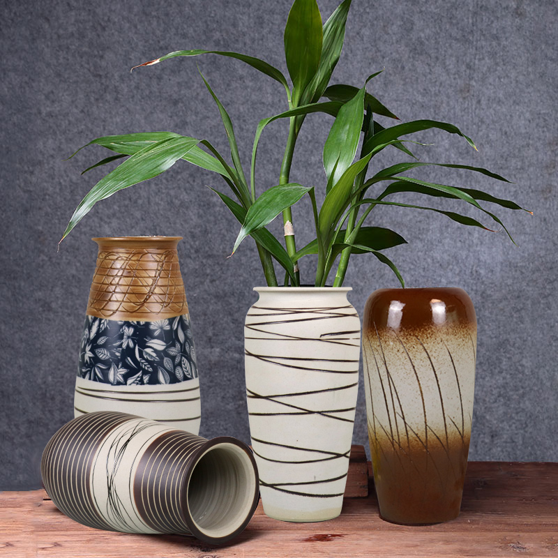 Nordic restoring ancient ways of jingdezhen ceramics creative Chinese vase furnishing articles sitting room dry flower flower arranging flowers trinkets