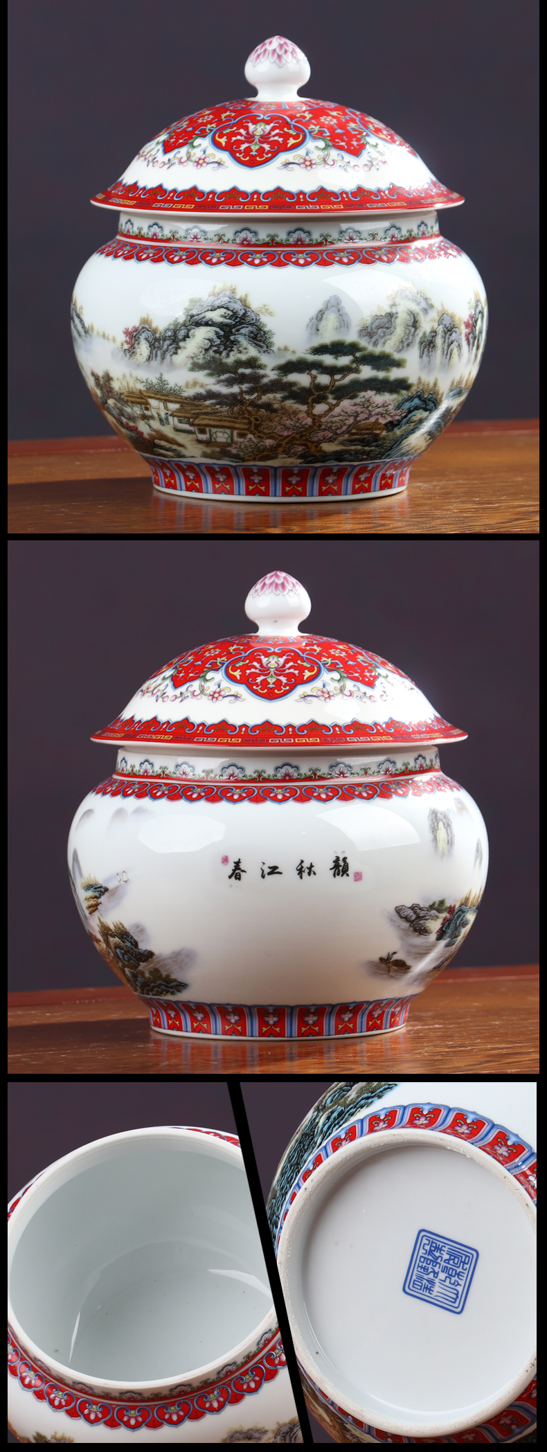 Storage tank home furnishing articles barrel tea warehouse portable Storage jar of jingdezhen ceramics pu 'er tea caddy fixings