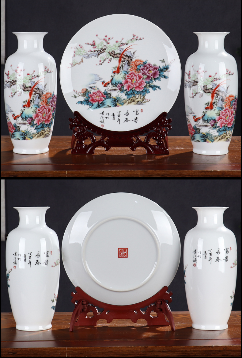 Wine of new Chinese style household adornment furnishing articles of jingdezhen ceramics flower arranging rich ancient frame light sitting room key-2 luxury crafts