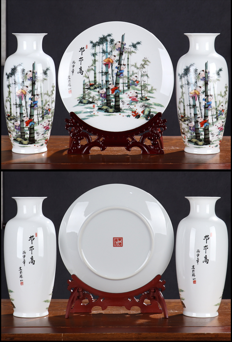 Wine of new Chinese style household adornment furnishing articles of jingdezhen ceramics flower arranging rich ancient frame light sitting room key-2 luxury crafts