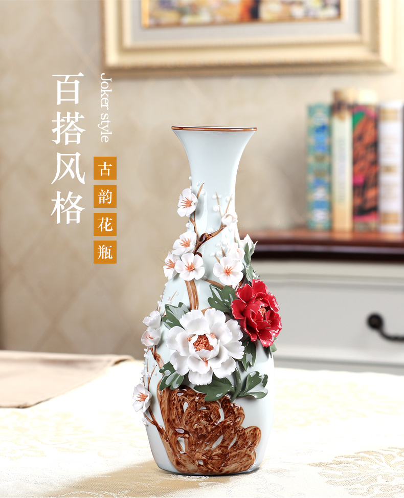 American light key-2 luxury high - grade household adornment ceramics vase continental dried flower arranging flowers sitting room porch place by hand