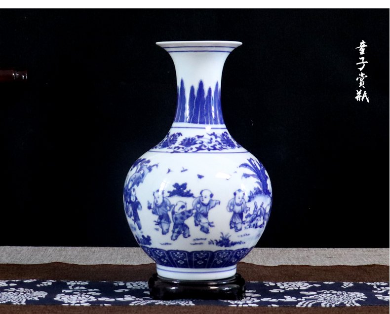 Blue and white porcelain vase furnishing articles flower arranging archaize little sitting room decoration of new Chinese style flower implement of jingdezhen ceramics