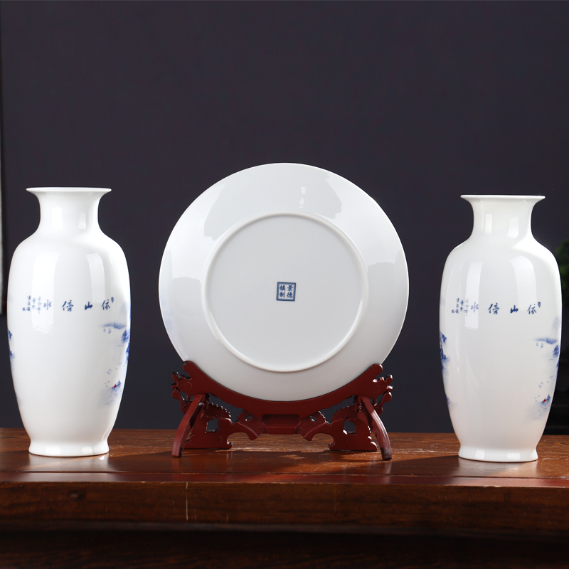 Wine of new Chinese style household adornment furnishing articles of jingdezhen ceramics flower arranging rich ancient frame light sitting room key-2 luxury crafts