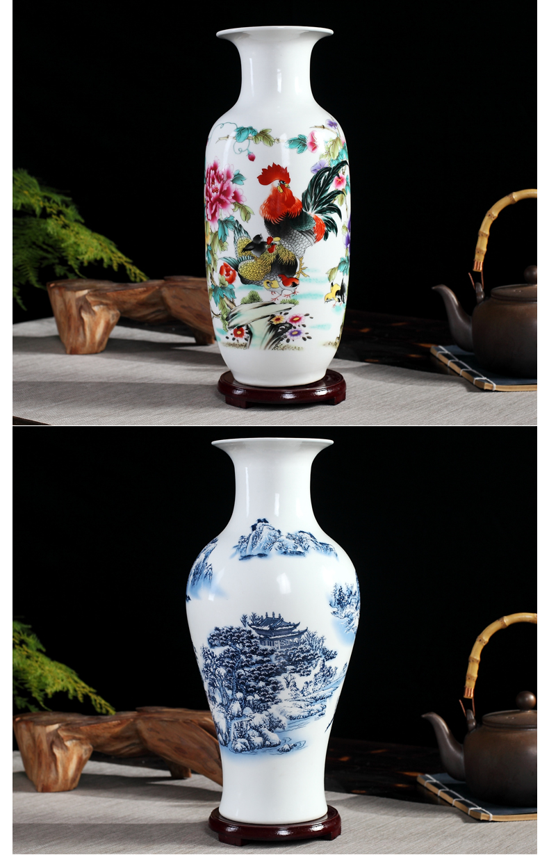 Jingdezhen ceramics vase furnishing articles dried flower arranging flowers sitting room TV ark, trinkets, rich ancient frame flower flower