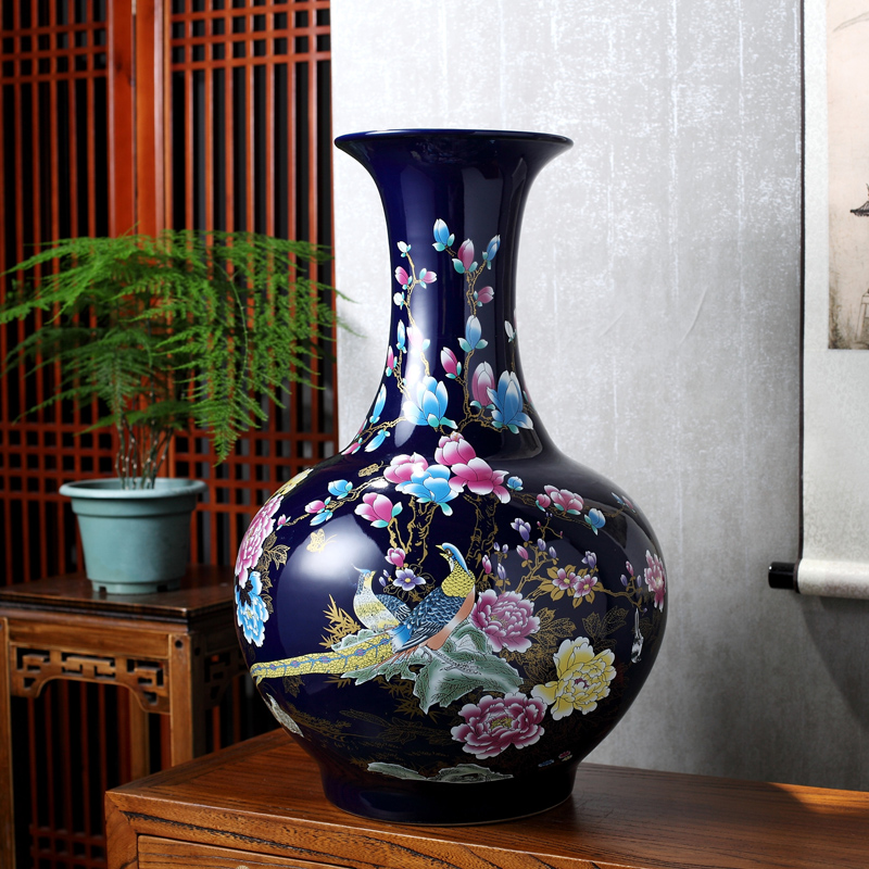 Crystal glaze of jingdezhen ceramics of large vases, flower arranging office furnishing articles to decorate the sitting room household crafts