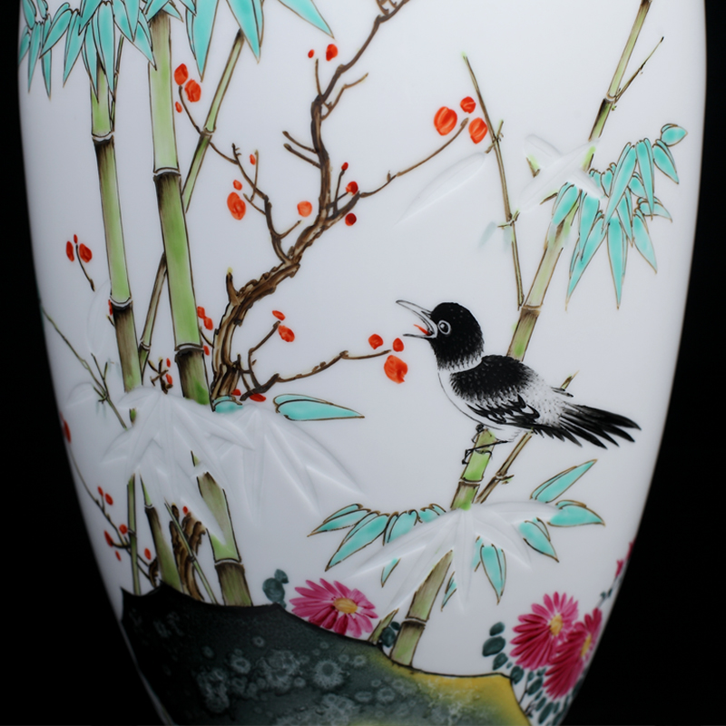 Manual hand - made furnishing articles of jingdezhen ceramic vase and exquisite porcelain flower arranging home sitting room collection certificate porcelain arts and crafts