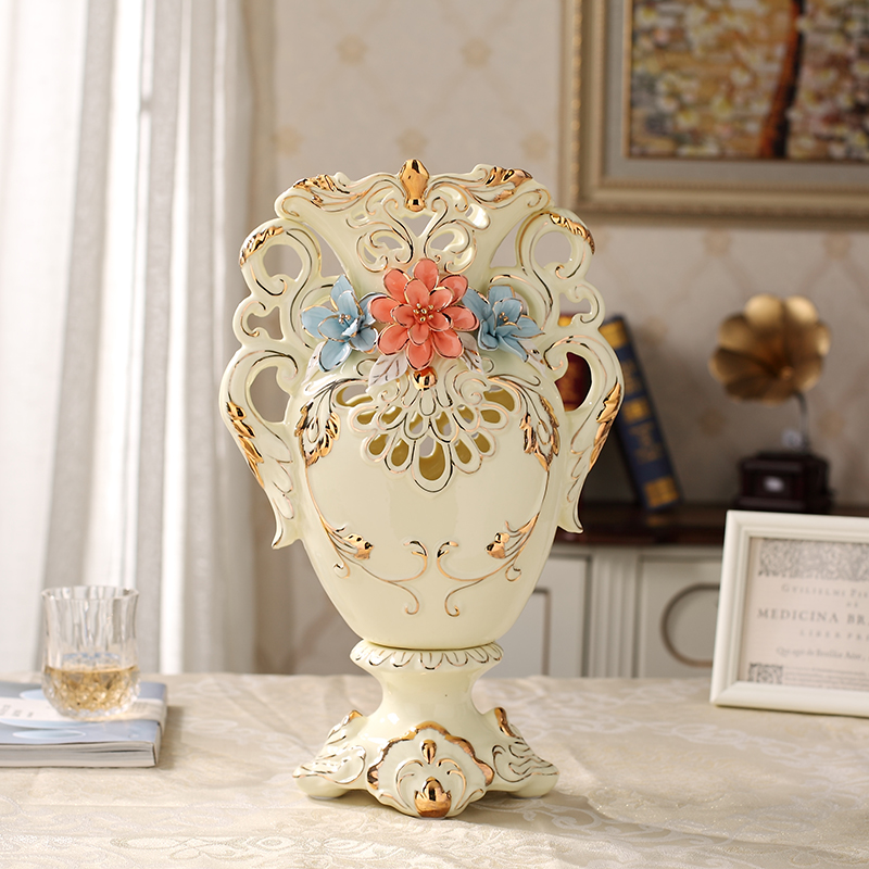 Jump to the European - style checking pottery and porcelain vase furnishing articles home home adornment of the sitting room TV ark, flower arranging, arts and crafts