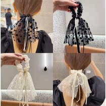 Superfairy floating with zamtail silk scarf hair with female summer tying hair headscarf 2021 New French style silk with head rope headlining