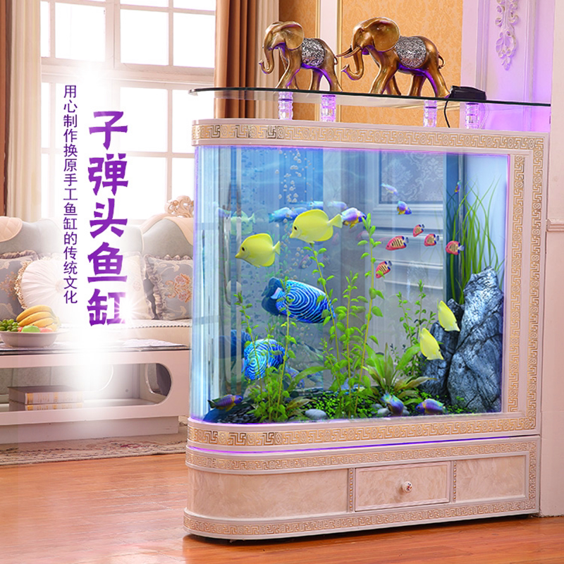 Modern large and medium-sized living room Lazy Human Warhead Screen Partition Bar bar Table Aquarium Customizable for Free Water Bottom Filtration
