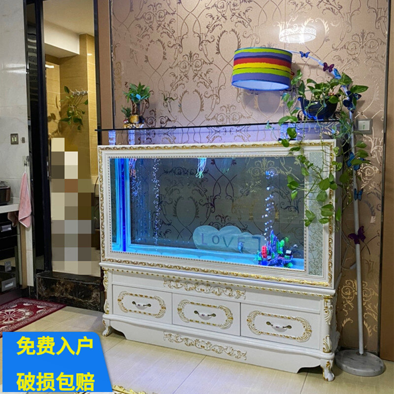 European-style fish tank aquarium living room household lazy oxygenation mute screen partition small and medium ecological free water tank